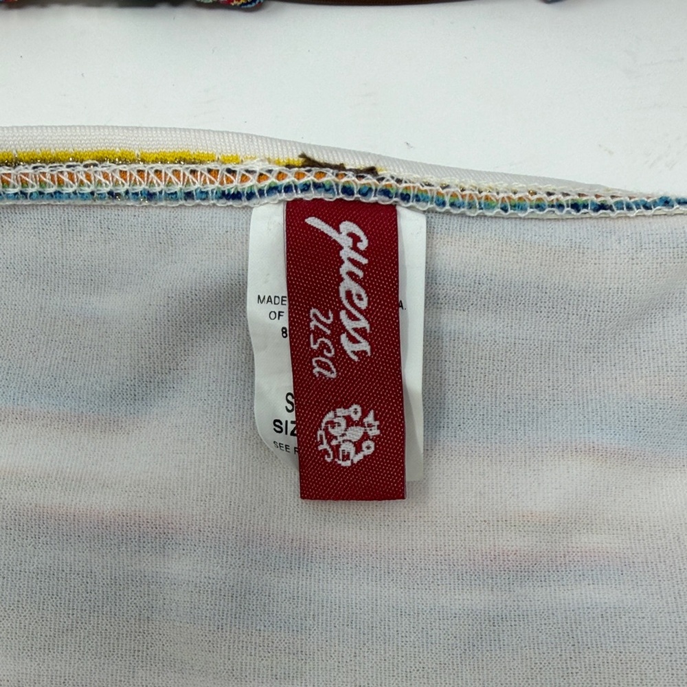 Guess USA Striped Multicolor Triangle Bikini Set Size M - Picture 4 of 5